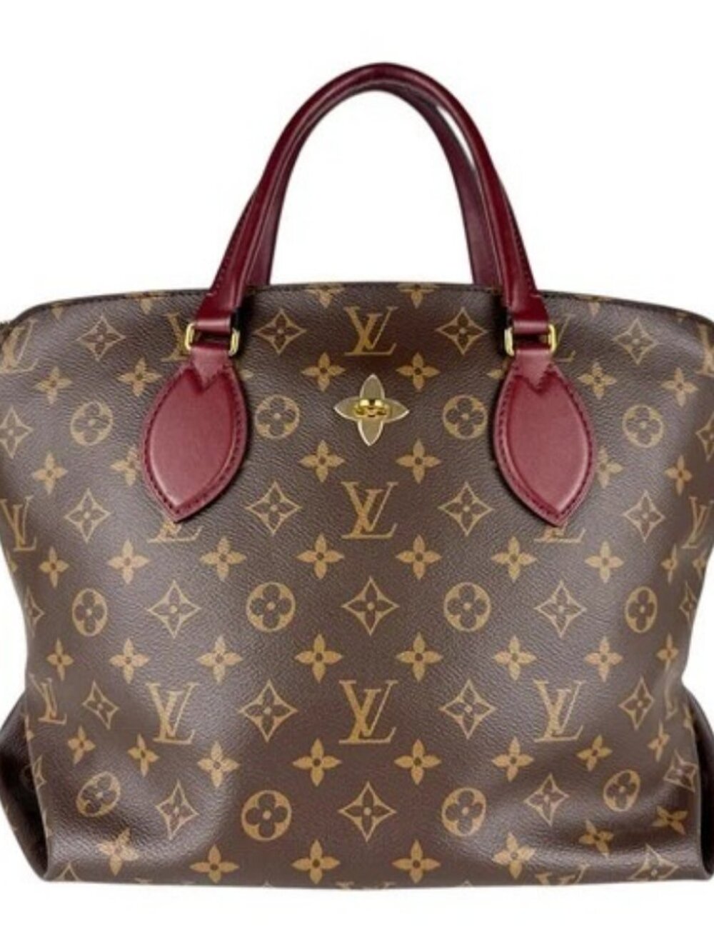 Auth LOUIS VUITTON Flower Zipped Tote MM Handbag Shoulder Bag M44348 - z9188